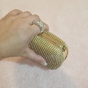 Gold clutch with removable chain